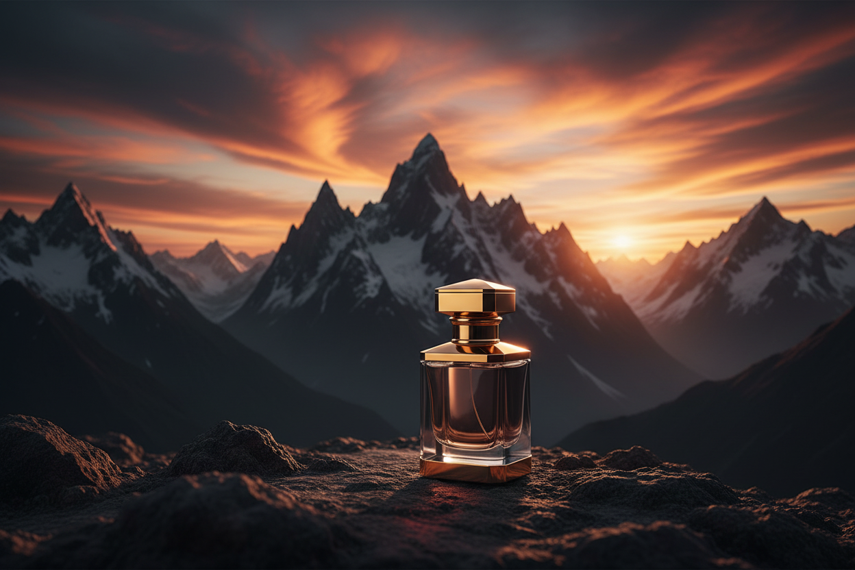 Clean banner with cologne bottle